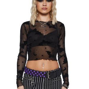 The Grave Girls Mesh Top- Black