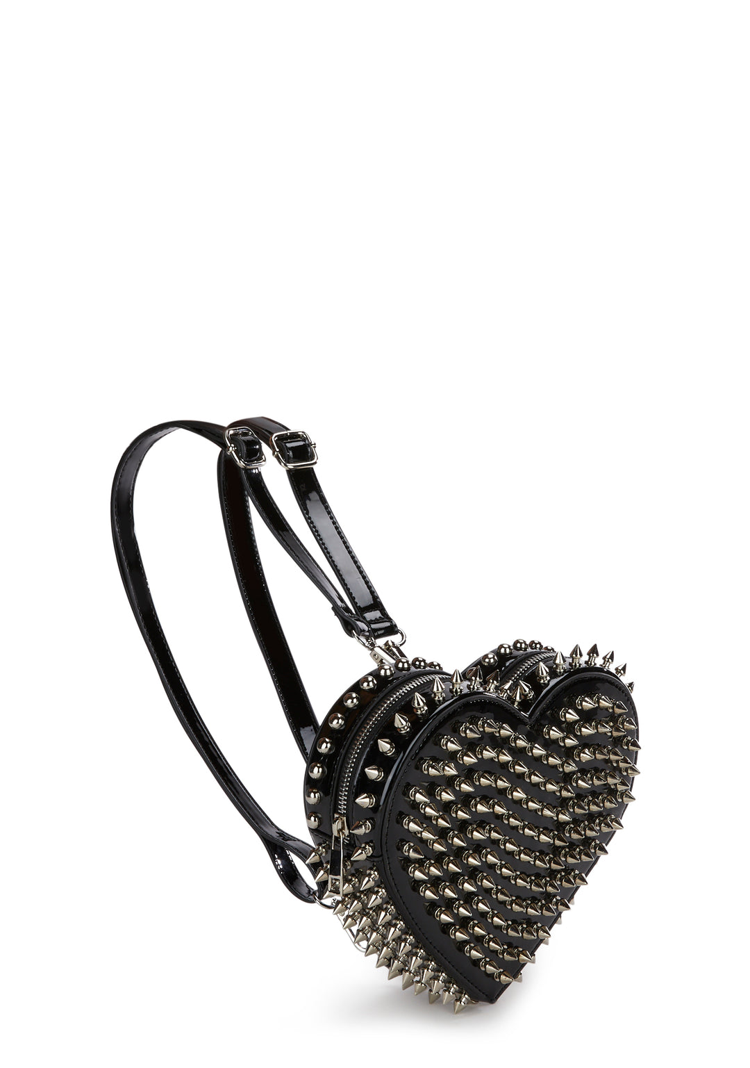 Club Exx Patent Stud Heart Backpack - Black - Image 3