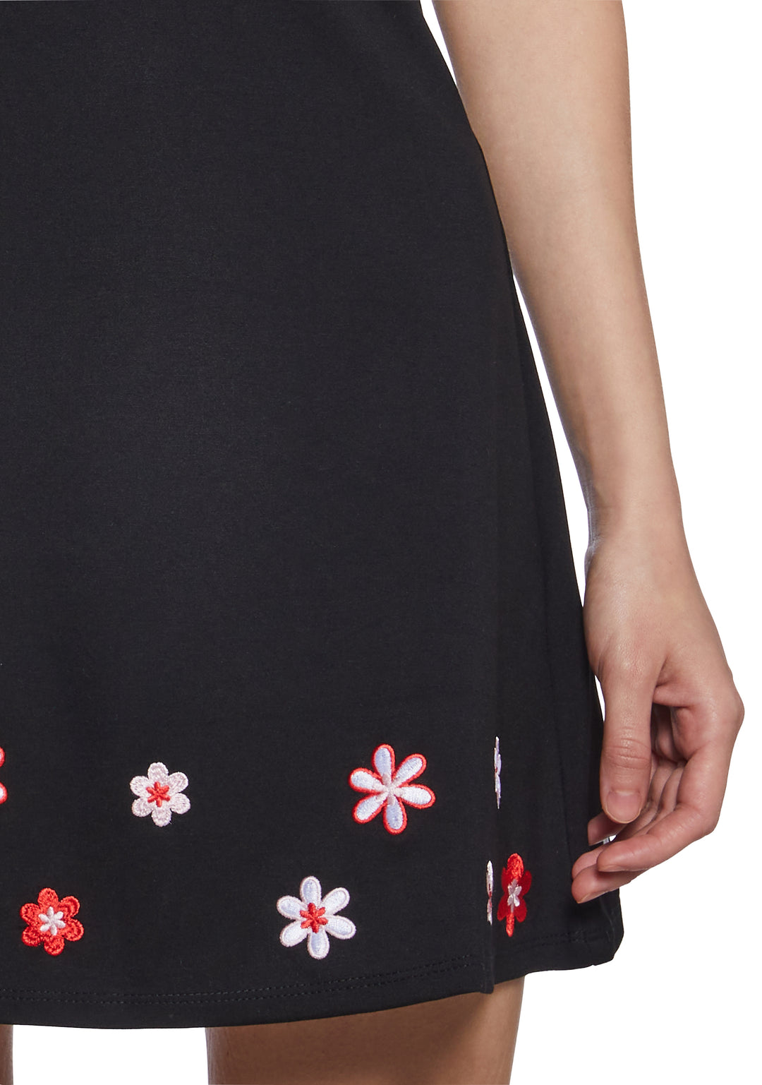 Delia's By Dolls Kill Embroidered Flowers V-Neck Mini Dress - Black - Image 5