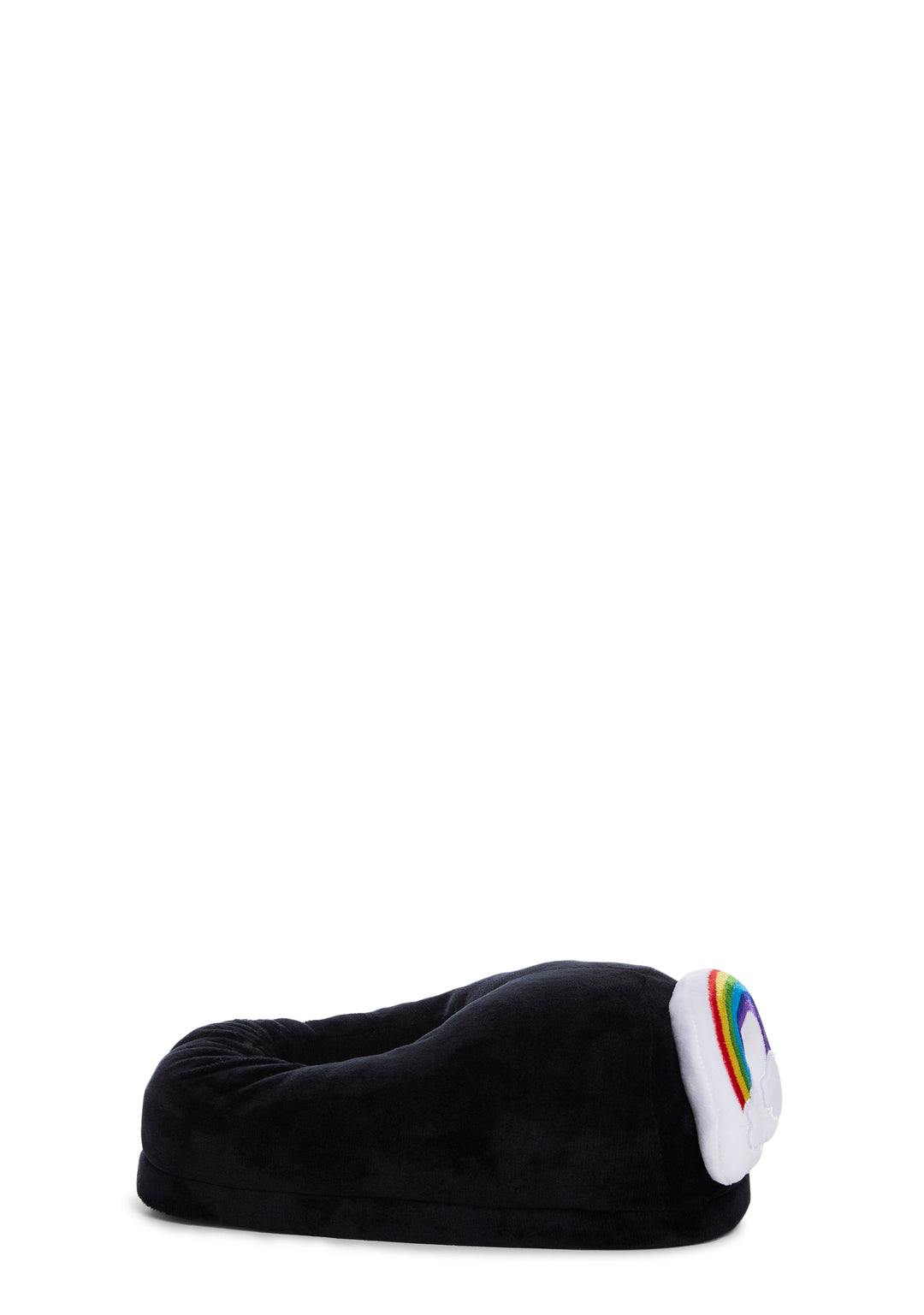 Rainbow Plush Slippers - Black - Image 3