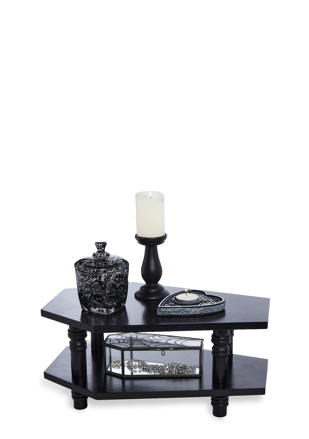 Dolls Home Coffin Double Decker Coffee Table - Black - Image 3