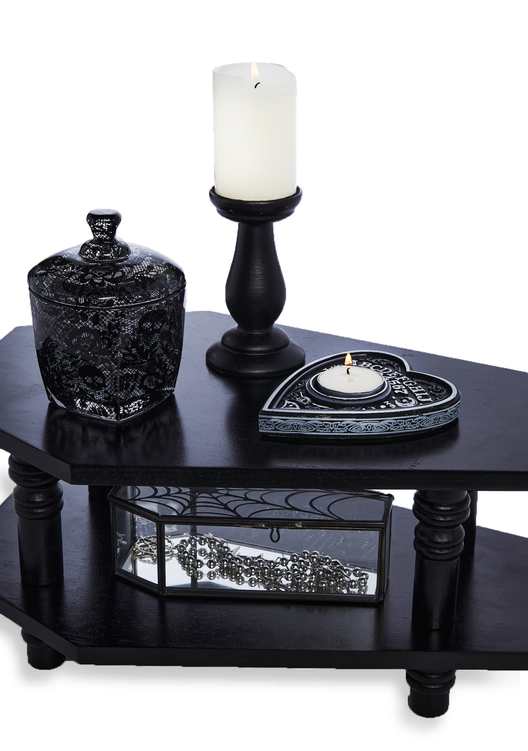 Dolls Home Coffin Double Decker Coffee Table - Black - Image 2