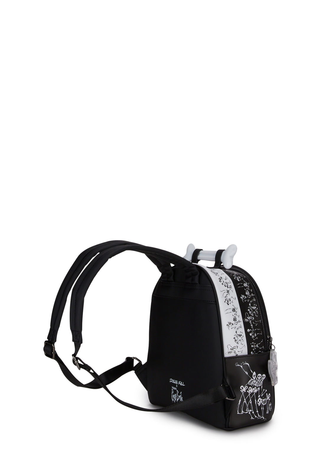 Dolls Kill x Corpse Bride Bonejangles Skeleton Backpack - Black/White - Image 4