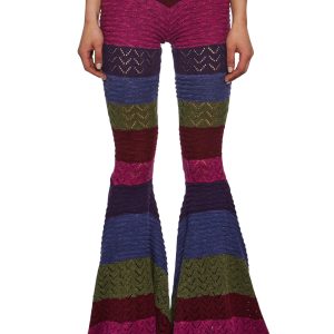 Current Mood Crochet Space Dye Flared Pants - Multi