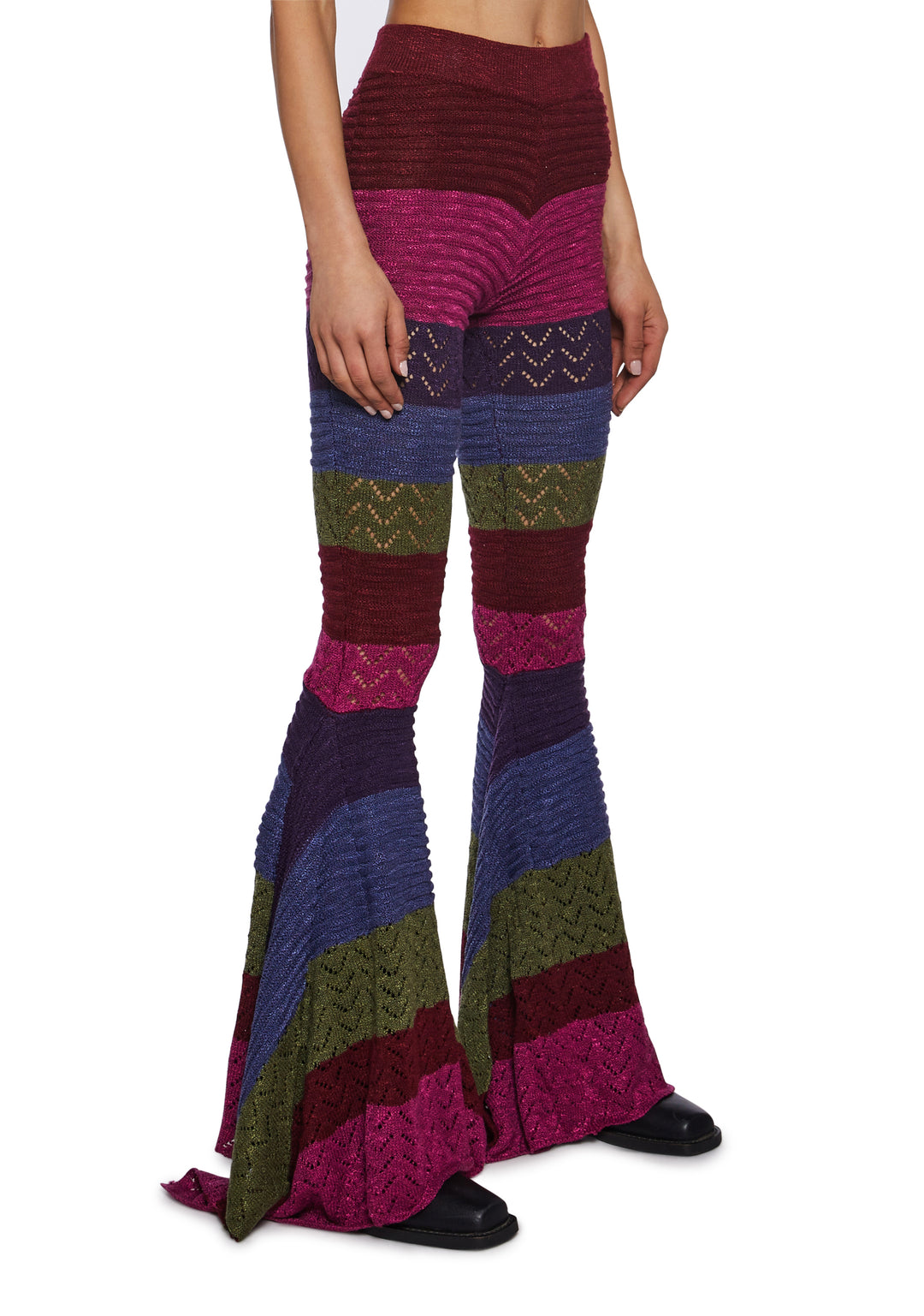 Current Mood Crochet Space Dye Flared Pants - Multi - Image 3