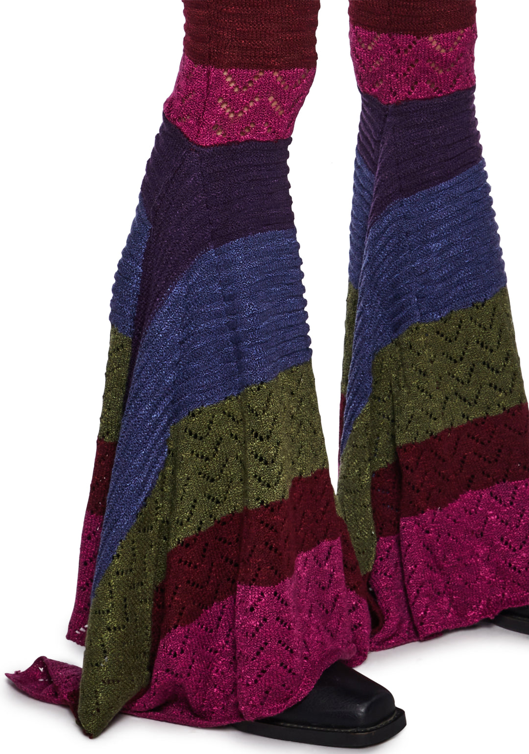 Current Mood Crochet Space Dye Flared Pants - Multi - Image 5