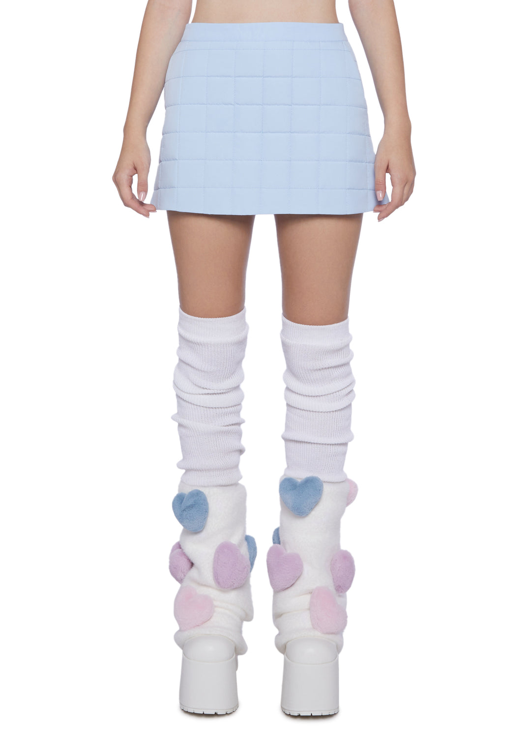Sugar Thrillz Quilted Mini Skirt-Blue