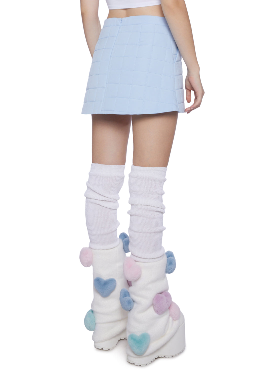 Sugar Thrillz Quilted Mini Skirt-Blue - Image 4