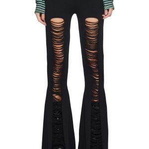 Current Mood Knit Flare Pants-Black