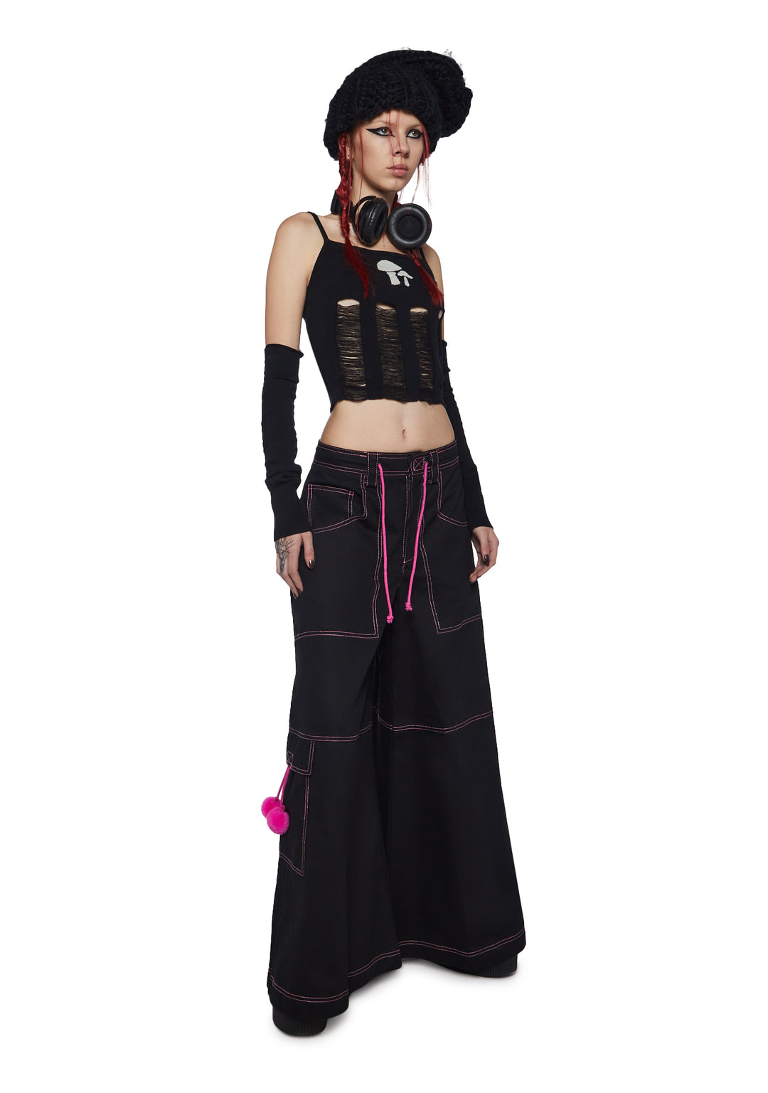 Current Mood Mushroom Tank And Armwarmers Set - Black - Image 2