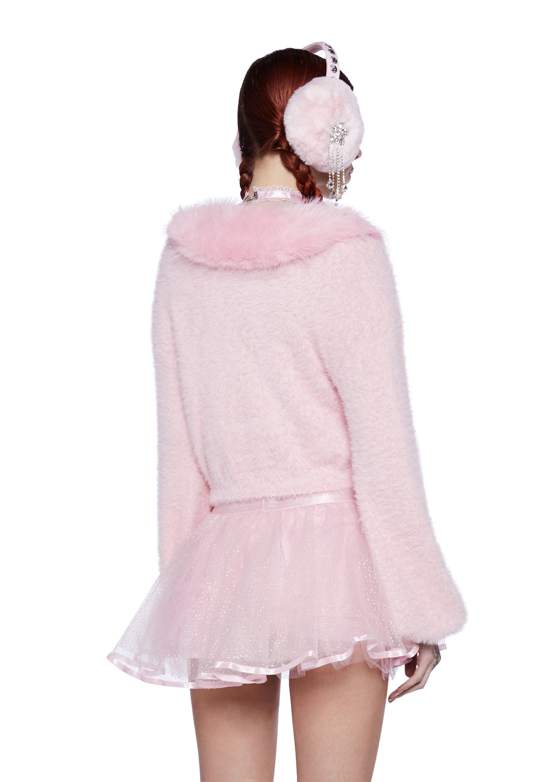 Sugar Thrillz Fuzzy Knit Cardigan- Pink - Image 4