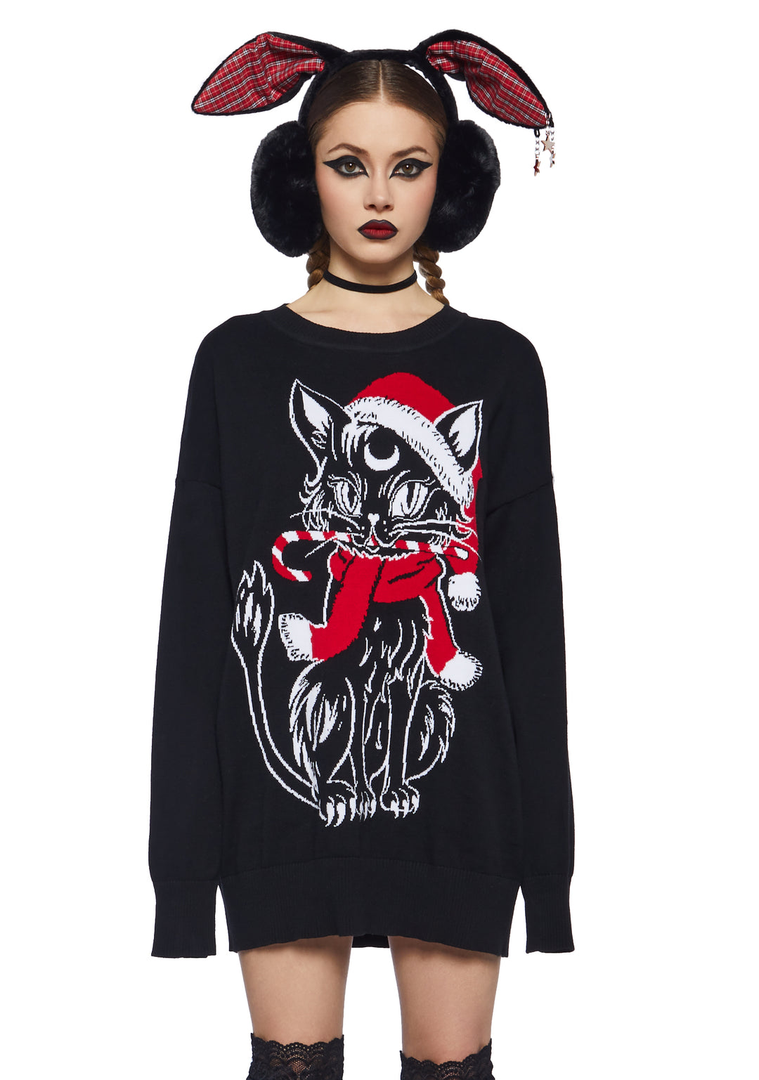 Free, fast shipping on Santa Cat Intarsia Sweater at Dolls Kill, an online boutique for punk and nu goth fashion. Shop our exclusive collection of The Grave Girls clothing, shoes, and accessories here.