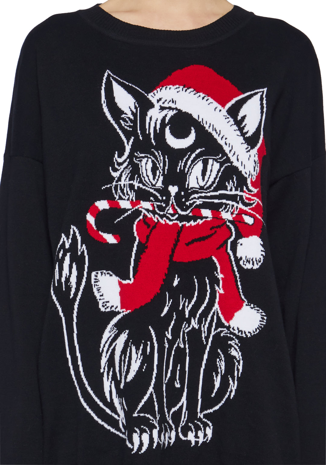 Free, fast shipping on Santa Cat Intarsia Sweater at Dolls Kill, an online boutique for punk and nu goth fashion. Shop our exclusive collection of The Grave Girls clothing, shoes, and accessories here. - Image 4