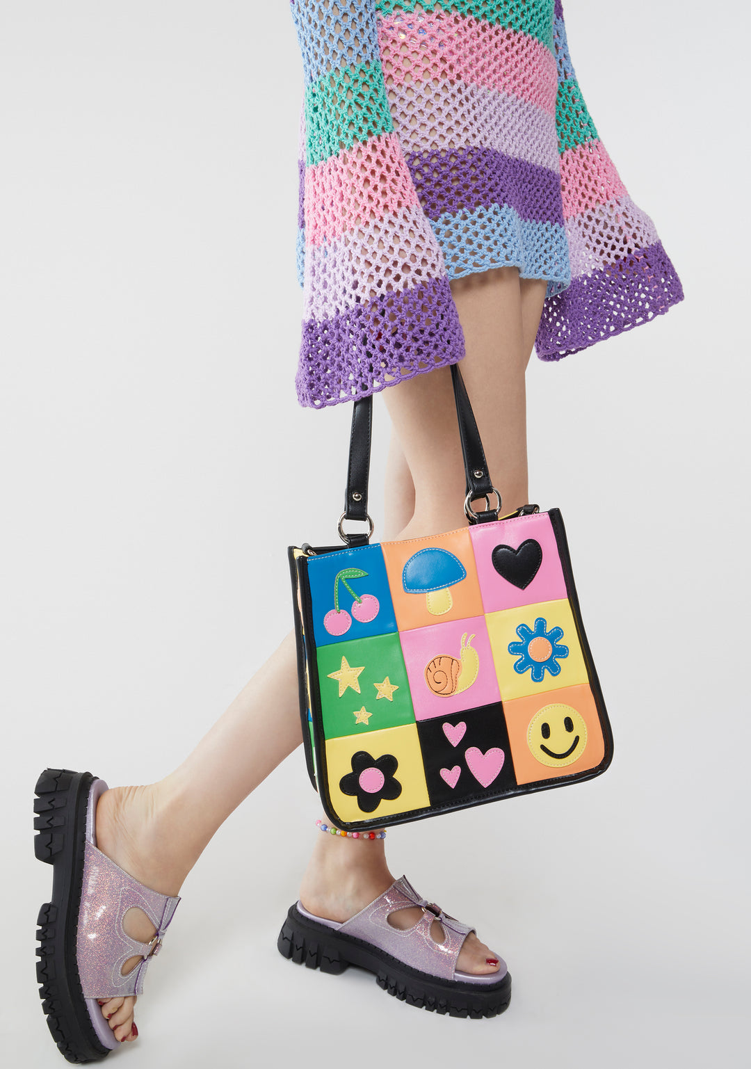 Delia's Patchwork Retro Tote Bag - Multi - Image 8