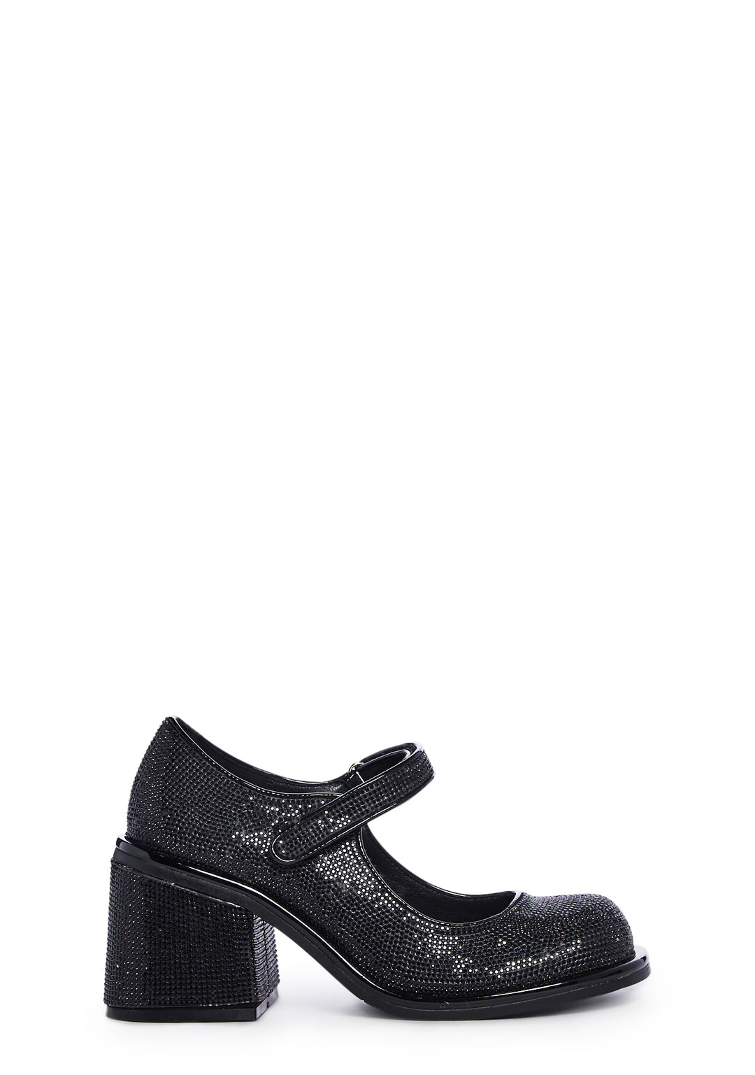 Sugar Thrillz Rhinestone Mary Janes - Black