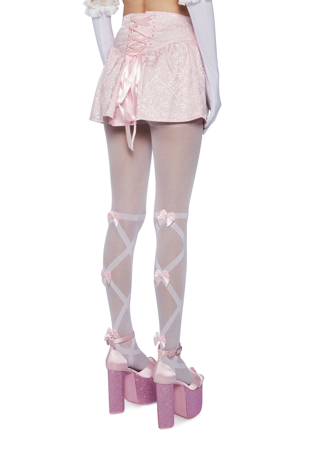 Sugar Thrillz Satin marabou Mini Skirt - Pink - Image 4