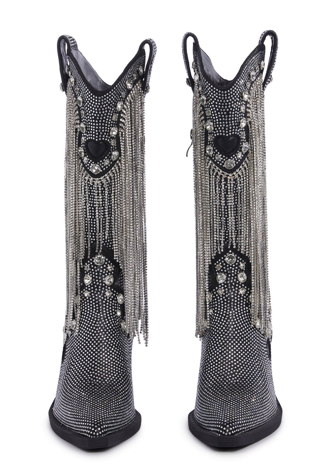 Sugar Thrillz Rhinestone Fringe Cowboy Boots - White - Image 4