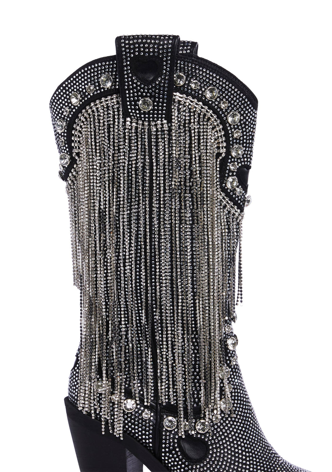 Sugar Thrillz Rhinestone Fringe Cowboy Boots - White - Image 2