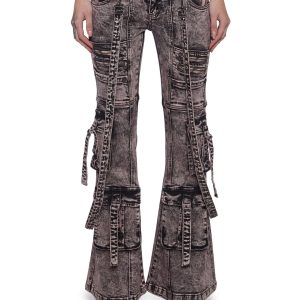 Generation Kiss Low Rise Skinny Flared Cargo Jeans - Blue