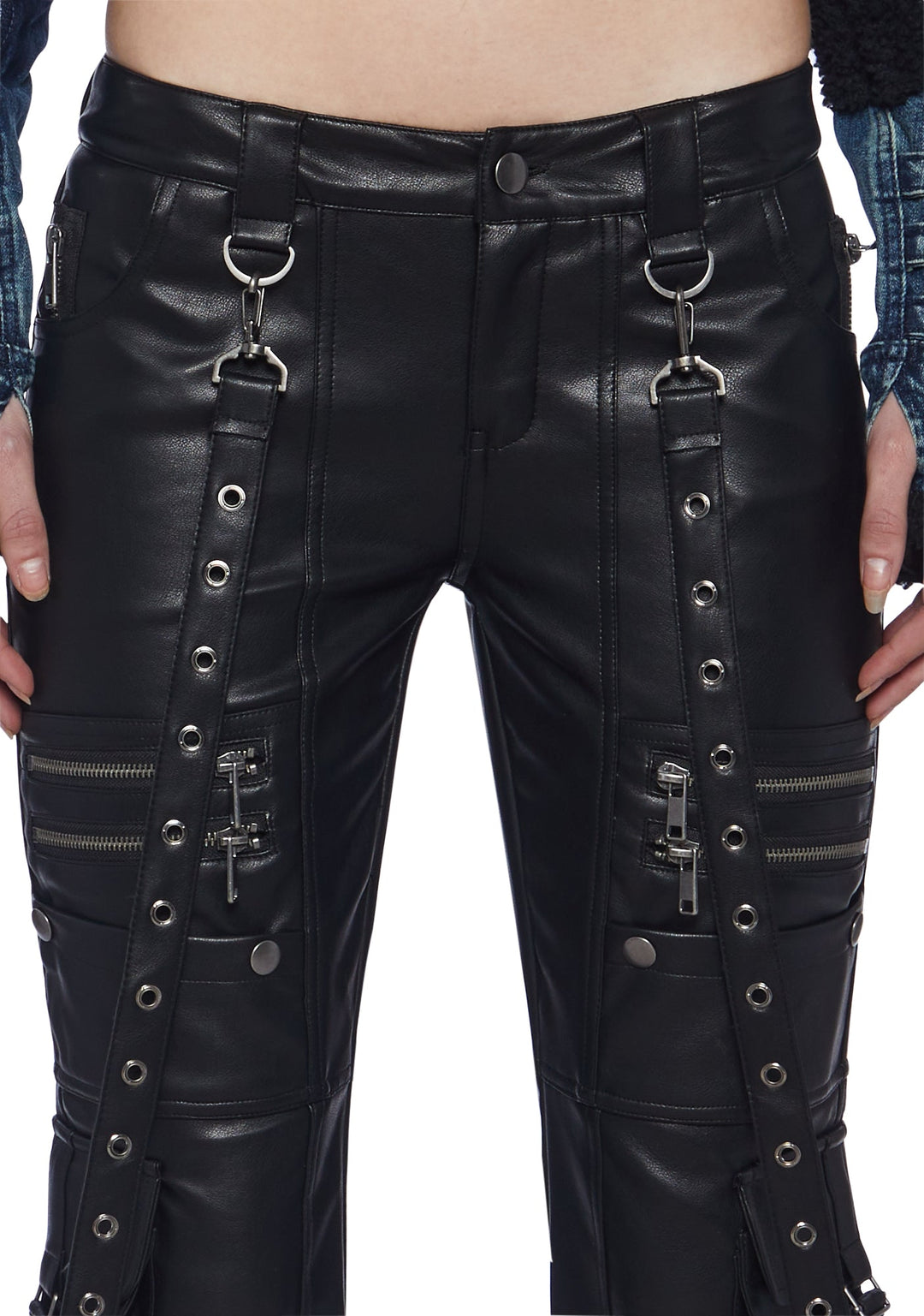 Generation Kiss Low Rise Skinny Flared Cargo Jeans - Blue - Image 5