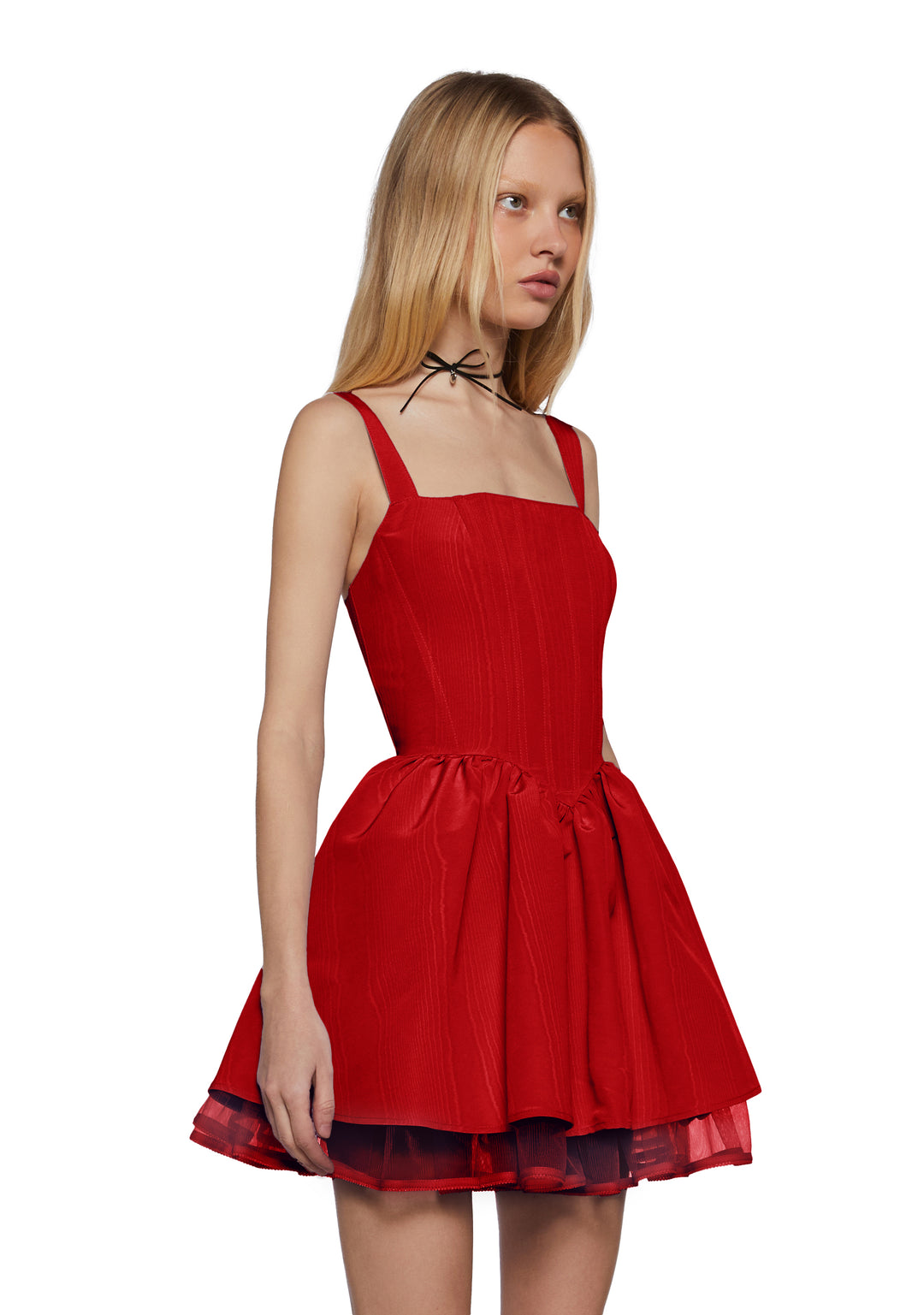 Sugar Thrillz Taffeta Corset Dress - Red - Image 3
