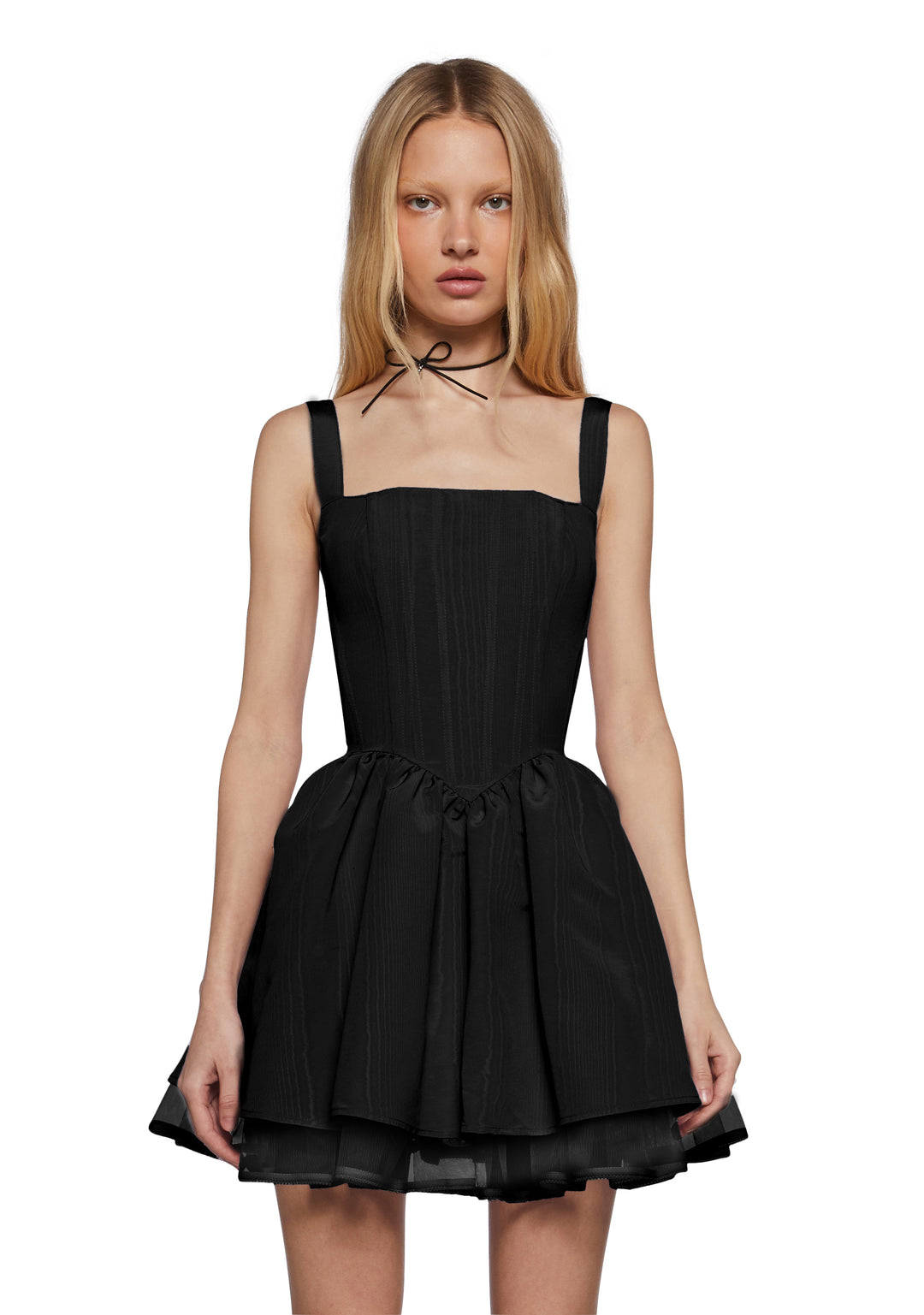 Sugar Thrillz Taffeta Corset Dress - Black
