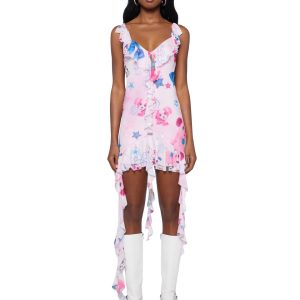 Generation Kiss Plushie Doggy Chiffon Mini Dress - Multi