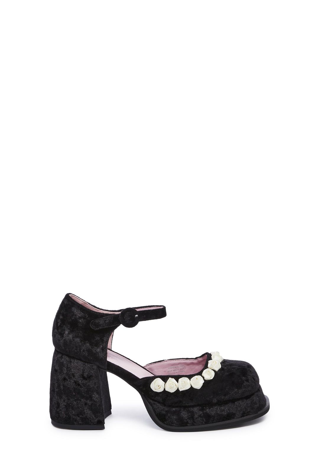 Sugar Thrillz Platform Velvet Rose Mary Jane - Black