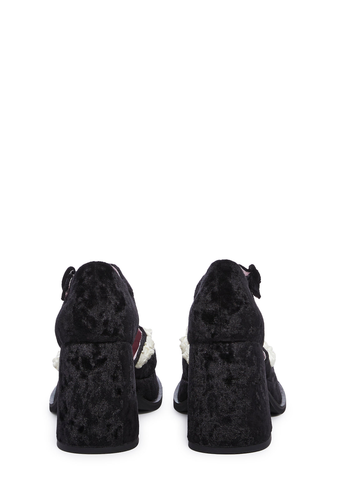 Sugar Thrillz Platform Velvet Rose Mary Jane - Black - Image 2