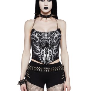 Widow Chain Halter Top - Black