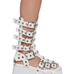 Current Mood Gladiator Platform Sandals - White