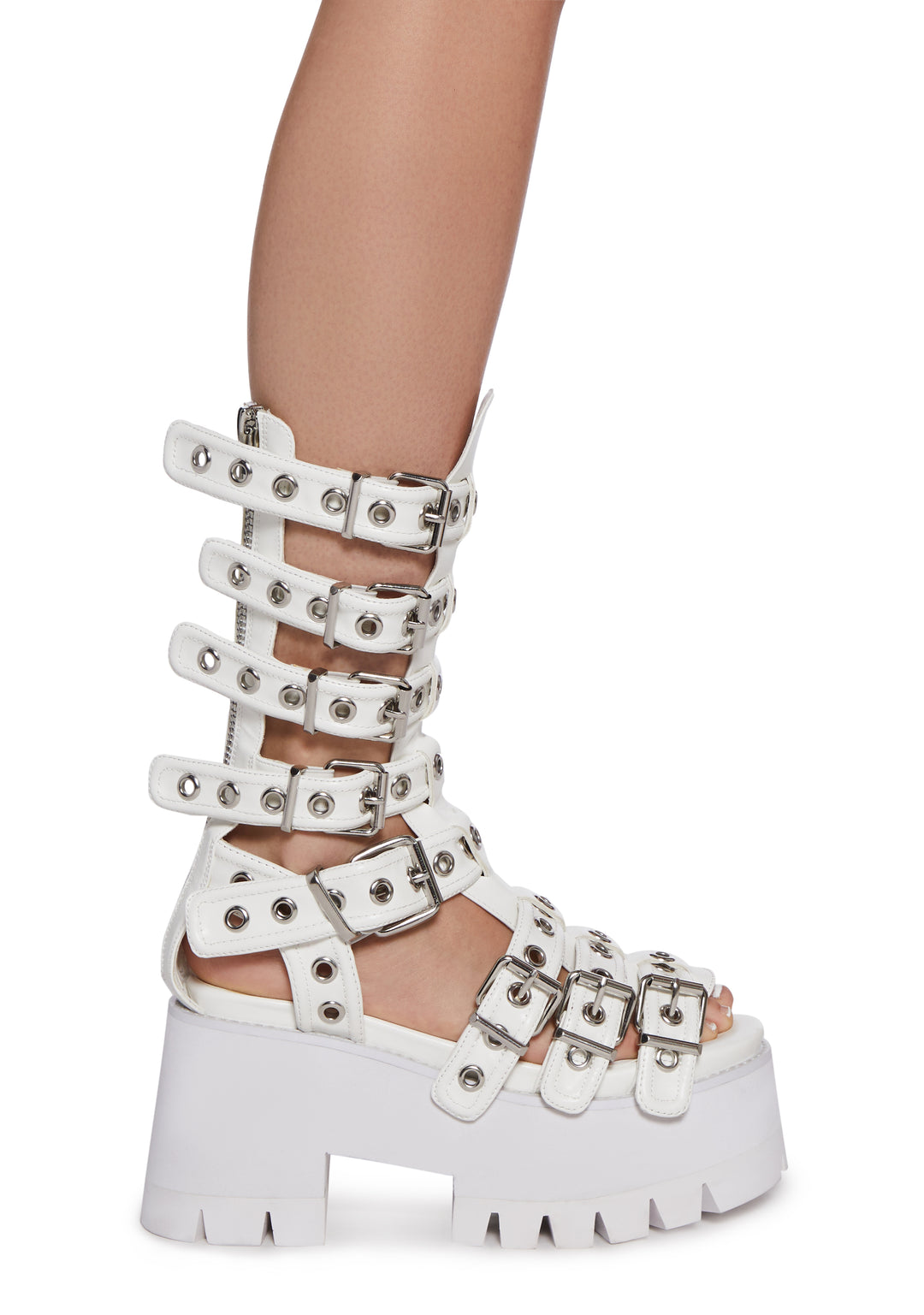 Current Mood Gladiator Platform Sandals - White