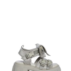 Darker Wavs Nylon Platform Sandals With Pocket - Gray