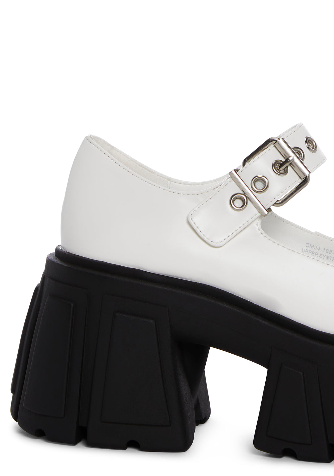 Current Mood Vinyl Platform Mary Janes With Buckle Closures - White - Image 2