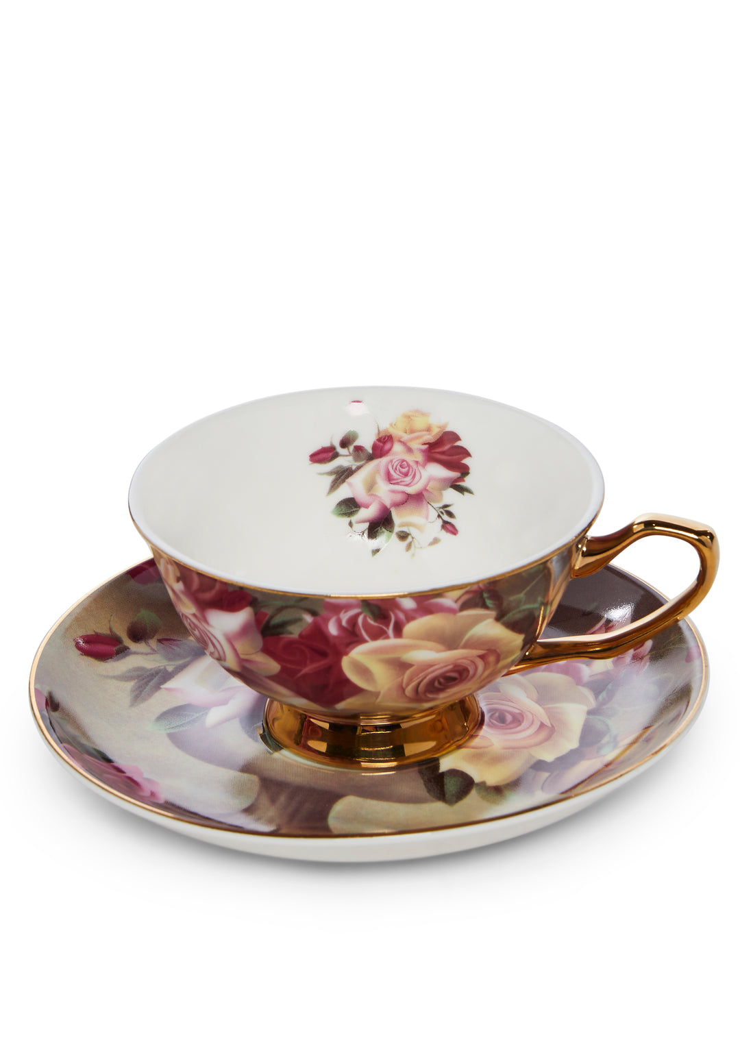 Widow Floral Tea Cup And Saucer - Multi - Image 2