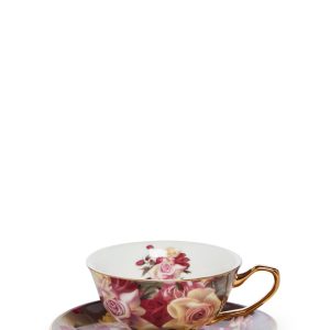 Widow Floral Tea Cup And Saucer - Multi