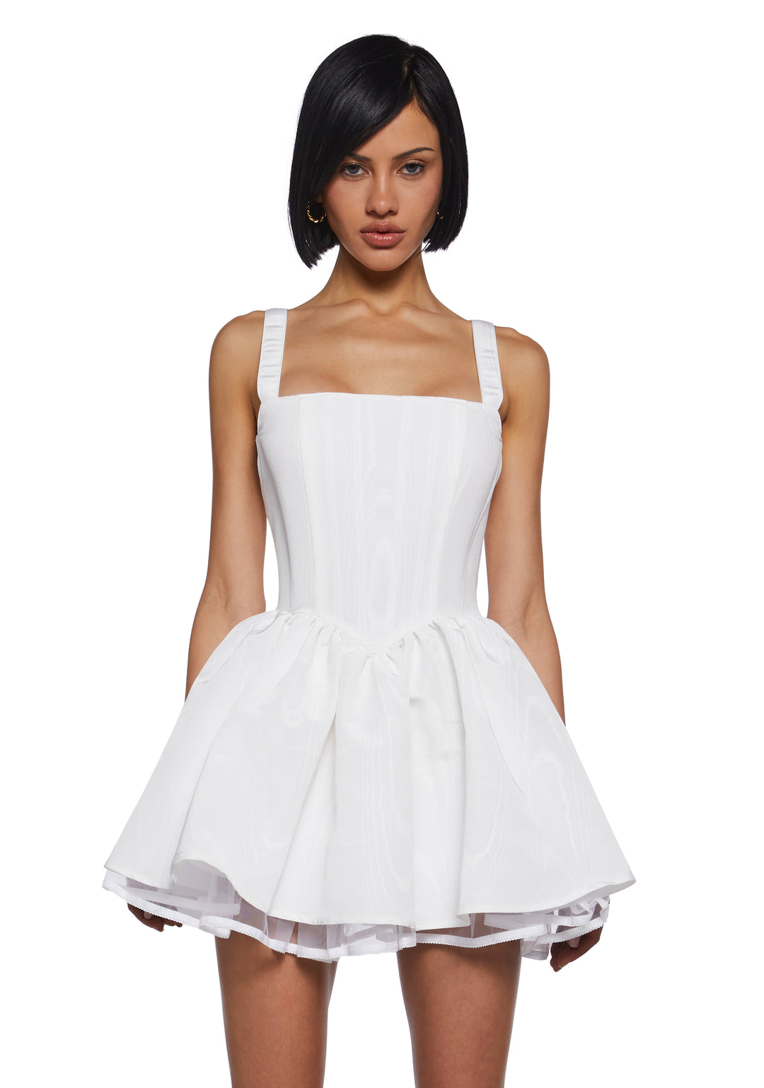 Sugar Thrillz Taffeta Corset Dress - White