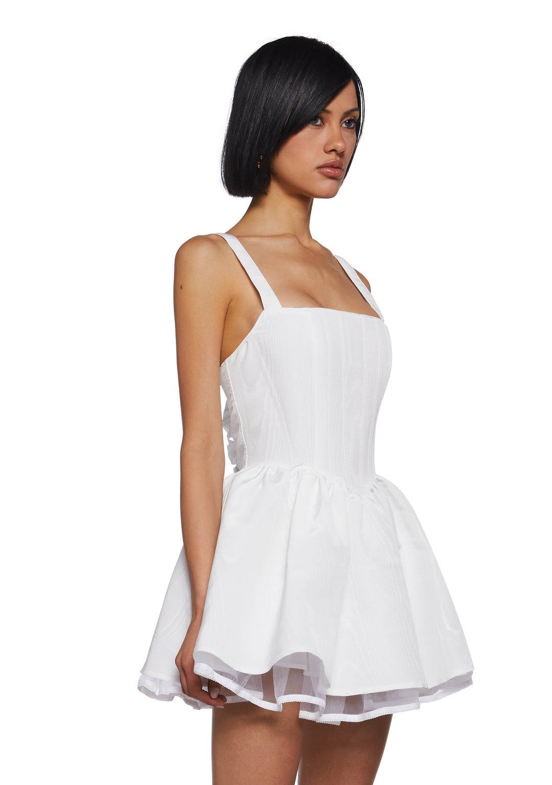 Sugar Thrillz Taffeta Corset Dress - White - Image 3