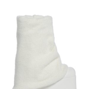 Sugar Thrillz Leg Warmer Plush Heart Platform Boots - White