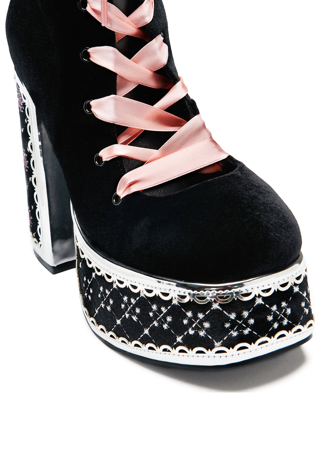 Koi Footwear Guiltless Ghost Lace Up Platform Long Boots - Black - Image 5