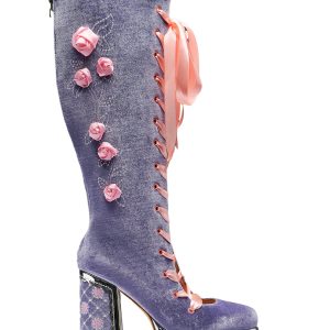 Koi Footwear Guiltless Ghost Lace Up Platform Long Boots - Blue
