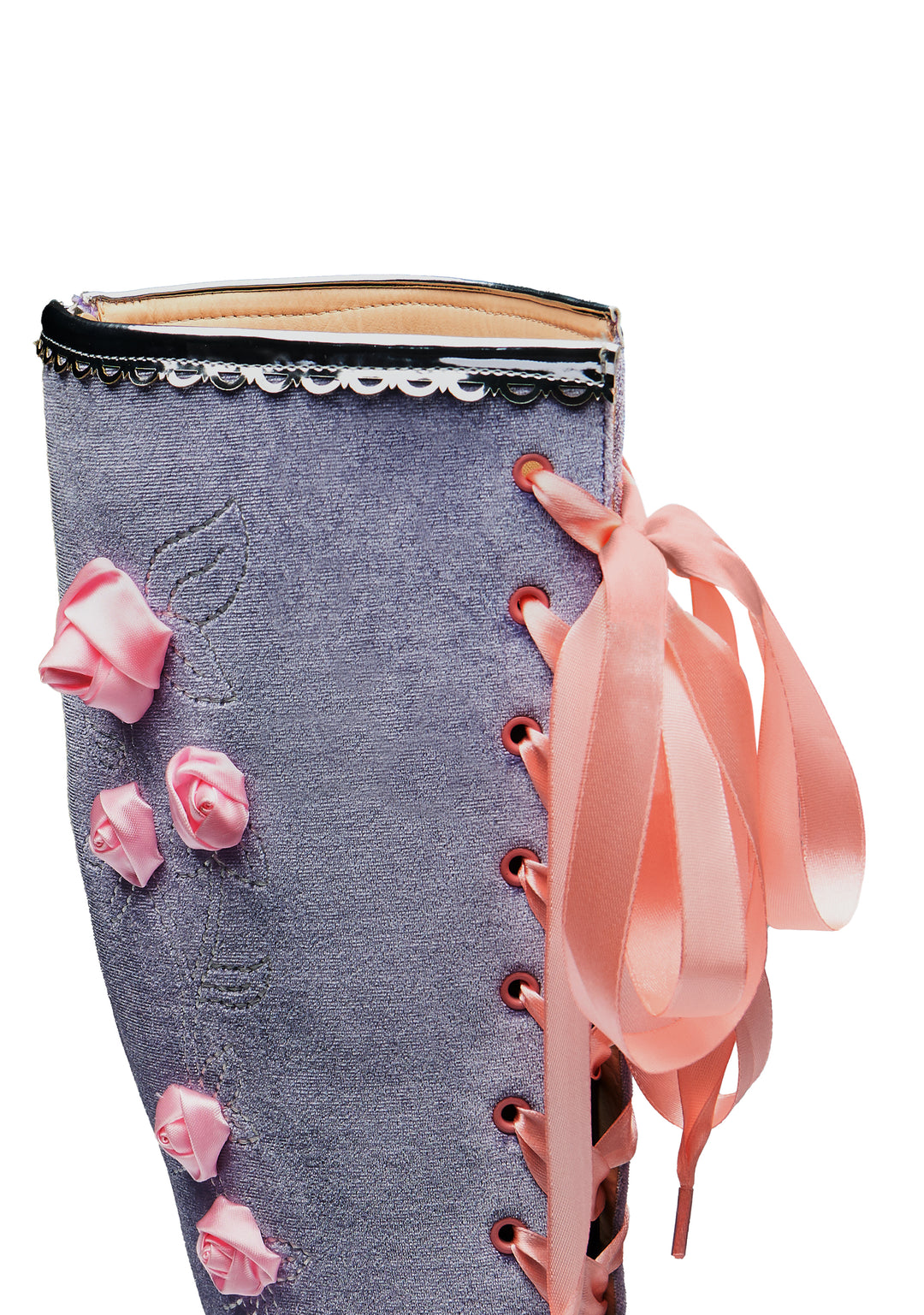 Koi Footwear Guiltless Ghost Lace Up Platform Long Boots - Blue - Image 5