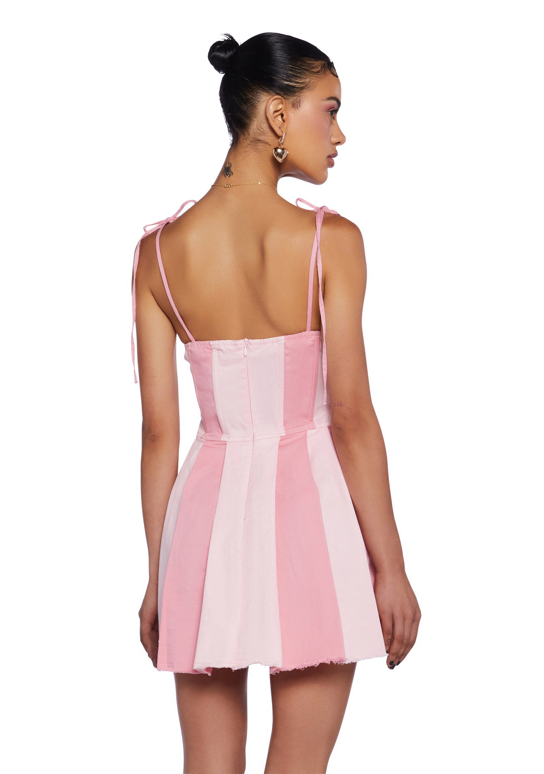 Sugar Thrillz Colorblock Corset Mini Dress - Pink/White - Image 3