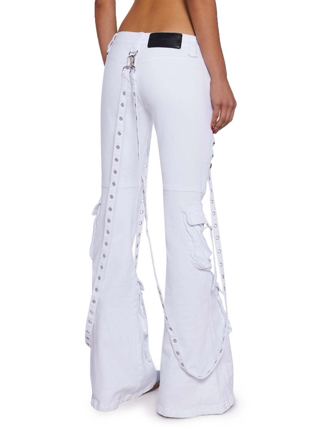 Generation Kiss Low Rise Skinny Flared Cargo Jeans - Blue - Image 4