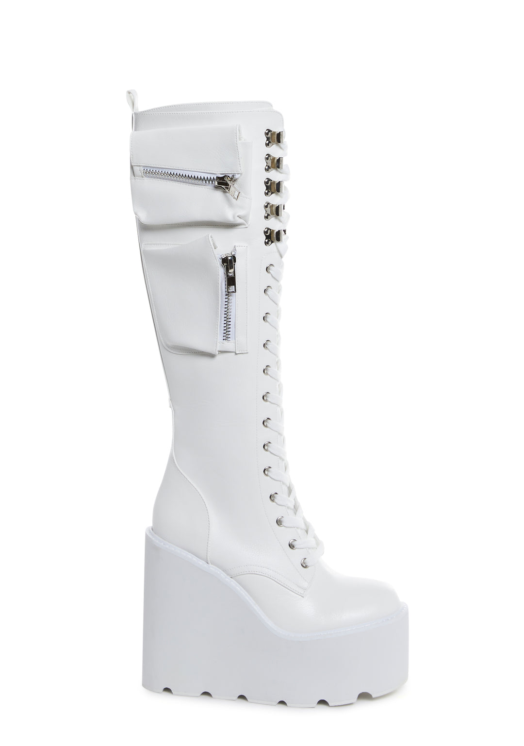 Current Mood Rave Punk Platform Boots - White