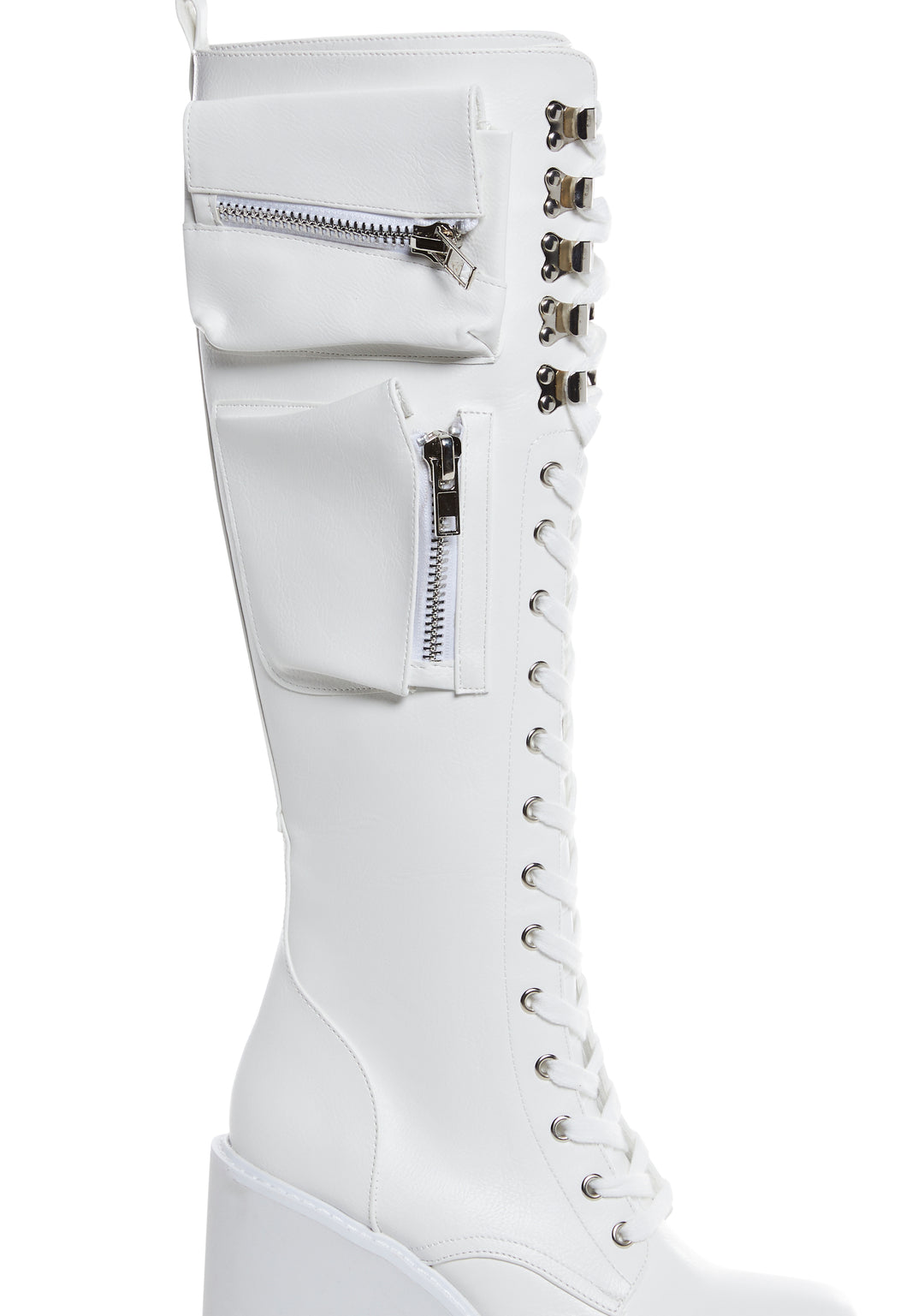 Current Mood Rave Punk Platform Boots - White - Image 2