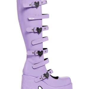 Camel-223 Platform Glow In The Dark Knee High Boots