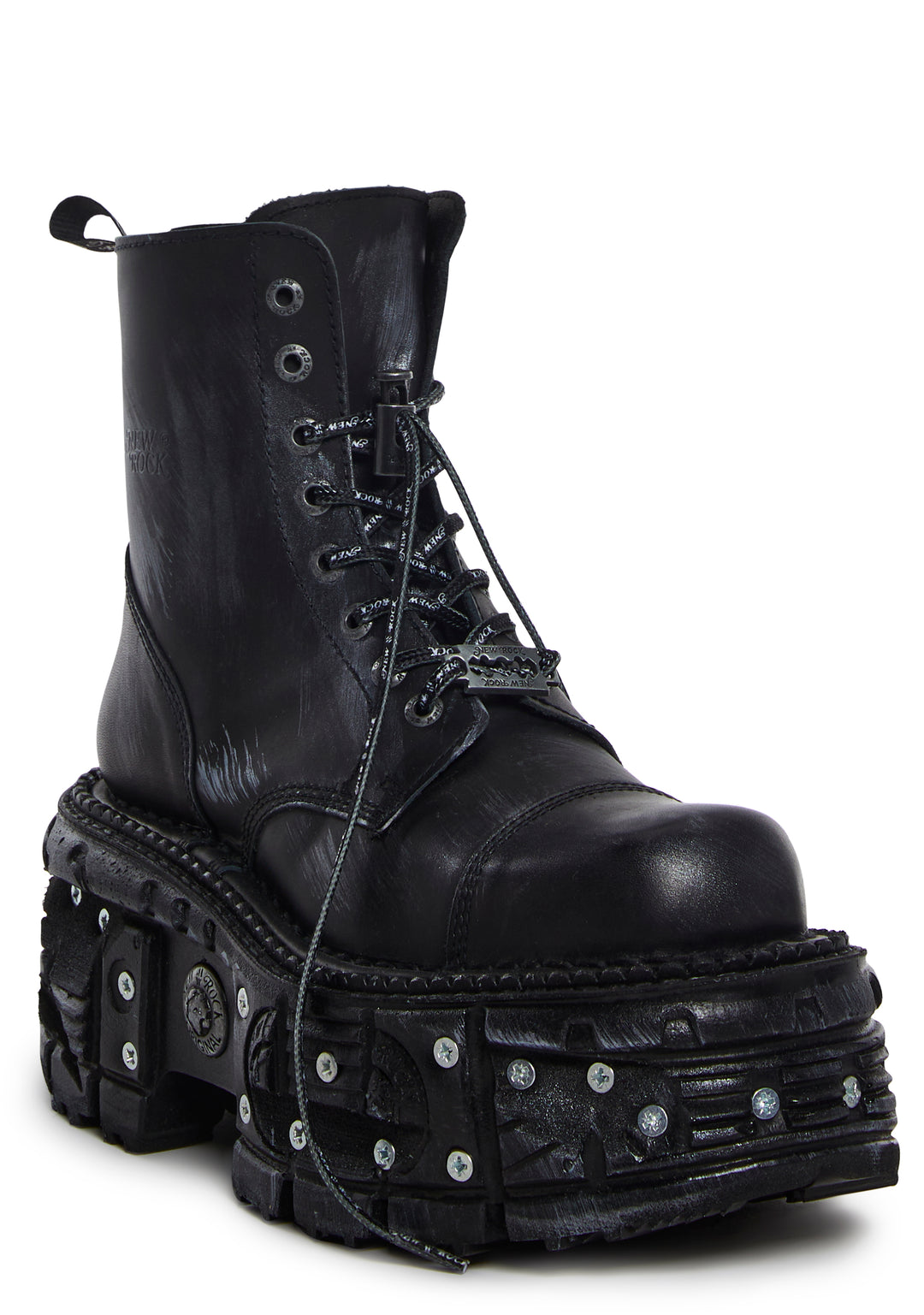 New Rock Platform Boots With Hardware - Black - Image 2