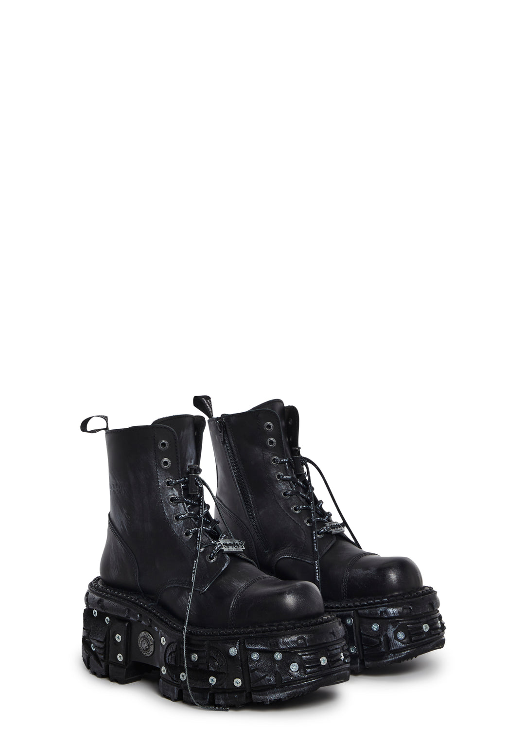 New Rock Platform Boots With Hardware - Black - Image 3