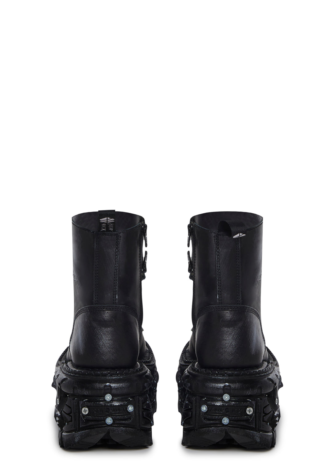 New Rock Platform Boots With Hardware - Black - Image 4